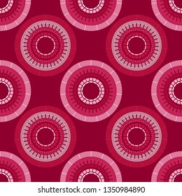 Seamless polka dots pattern. Lace. Color - red. Simple design. Vector geometric background. Can be used in printing, textile, wrapping, web-design.
