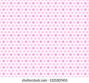 Seamless Polka Dots Pattern, Pink Background,
