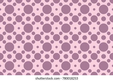 Seamless polka dots pattern vector. Dark purple on purple background. Design print for wallpaper, textile, background.