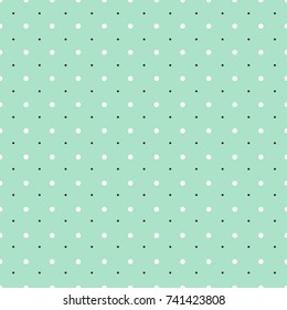 Seamless of polka dots patterns background, pastel and vintage color,blue background, vector illustrator