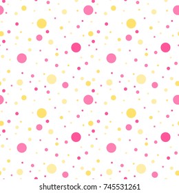 Seamless polka dots texture - spotted background vector.