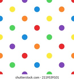 Seamless Polka dots seamless vector pattern background in LGBTQ theme