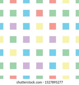 Seamless polka square pattern in different colors. Colorful theme. Sipmle flat vector wallpaper