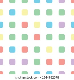 Seamless polka square pattern in different colors. Colorful theme. Sipmle flat vector wallpaper