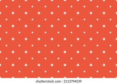 Nahtloses Polkadot-Muster. Wiederholter Polka-Dot-Ornament mit großen und kleinen Punkten auf rotem Hintergrund. Vektorgrafik. Mustervorlagen im Fenster "Armbanduhren".