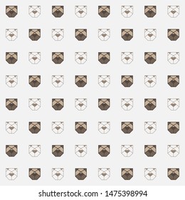 seamless polygonal animal face pattern and background