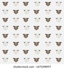 seamless polygonal animal face pattern and background