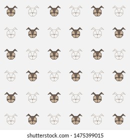 seamless polygonal animal face pattern and background