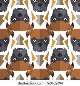 Seamless polygonal pattern with bulldog head. Vector background for your design. Can be used for textile, website background, 
book cover, packaging.
