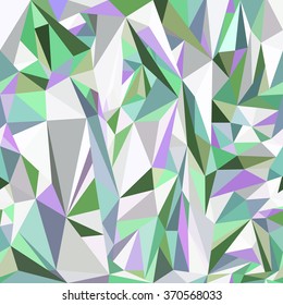 Seamless polygonal pattern in in light green and lilac colors.Low poly background.Polygonal art.Wallpapers of triangles.