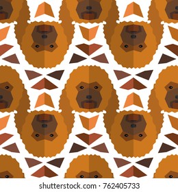 Seamless polygonal pattern with poodle head. Vector background for your design. Can be used for textile, website background, 
book cover, packaging.