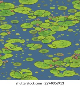 Seamless Pond Vector Pattern 3D Wallpaper For Decoration