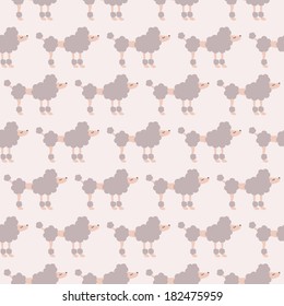 seamless poodle dog cartoon pattern