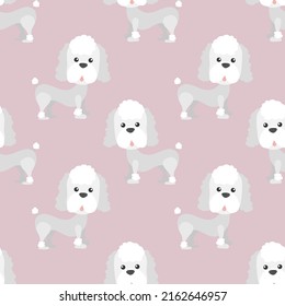 Seamless poodle dog cartoon pattern