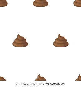Seamless poop pattern Cartoon shit isolated on white background