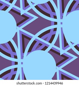 Seamless Pop Art Background. Abstract Color Texture with Lines and Geometric Figures for Print, Cloth, Fabric. Modern Seamless Multicolor Background in Disco Style. Vector Texture.
