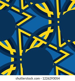 Seamless Pop Art Background. Abstract Color Texture with Lines and Geometric Figures for Chintz, Linen, Paper. Vintage Seamless Multicolor Background in Disco Style. Vector Texture.