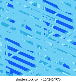 Seamless Pop Art Background. Abstract Colorful Texture with Lines and Geometric Figures for Print, Cloth, Textile. Vintage Seamless Multicolor Background in Disco Style. Vector Texture.