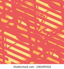 Seamless Pop Art Background. Abstract Color Texture with Lines and Geometric Figures for Wallpaper, Cotton, Textile. Retro Seamless Multicolor Background in Disco Style. Vector Texture.