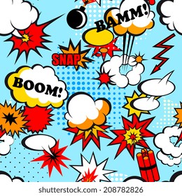 Seamless pop art background with comic speech bubbles vector illustration