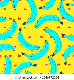 Seamless pop art banana pattern  