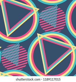 Seamless Pop Art Pattern. Abstract Color Texture with Lines and 