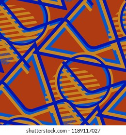 Seamless Pop Art Pattern. Abstract Color Texture with Lines and 