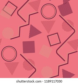 Seamless Pop Art Pattern. Abstract Color Texture with Lines and 