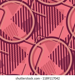 Seamless Pop Art Pattern. Abstract Color Texture with Lines and 