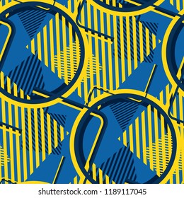 Seamless Pop Art Pattern. Abstract Color Texture with Lines and 