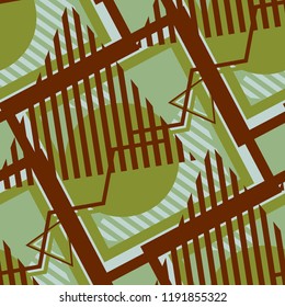 Seamless Pop Art Pattern. Abstract Color Texture with Lines and 