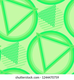 Seamless Pop Art Pattern. Abstract Color Texture with Lines and Geometric Figures for Dress, Paper, Tablecloth. Retro Seamless Multicolor Background in Disco Style. Vector Texture.