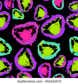 seamless pop art pattern with mouth teeth and tongue 