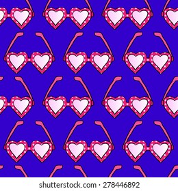 Seamless pop art pattern with sunglasses