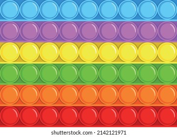 No hay lugar para el juguete. Burbujas multicolores arcoiris contra el estrés. Balón de silicio. Populares dispositivos de envenenamiento adictivo con hoyuelos. Textura de gadget de niños de preescolar