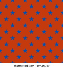 Seamless pop-art pattern. seamless pattern of blue stars on a red background.