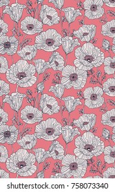 Seamless Poppies Pattern.