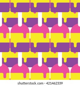 Seamless Popsicle Pattern, Candy Vector