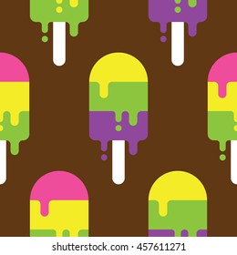 Seamless Popsicle Pattern, Candy Vector