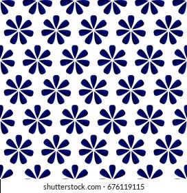Seamless porcelain flower vector vector, chinese blue pattern, ceramic  background