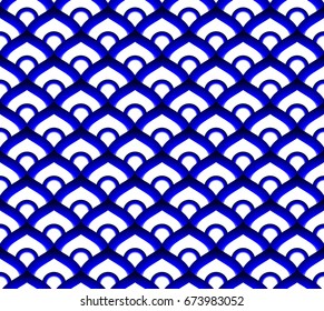 Seamless porcelain indigo blue and white simple art decor vector, chinese blue background, ceramic  pattern