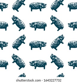 SEAMLESS PORK VECTOR WRAP PATTERN
