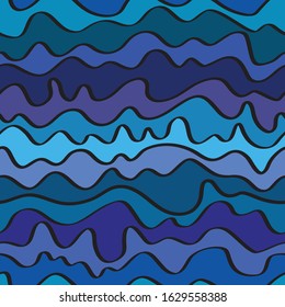 seamless positive vector of wavy lines, abstract liquid pattern, bright background of curves