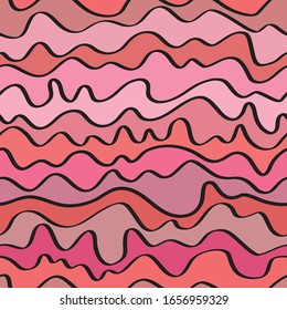 vector positivo de líneas onduladas, impresión colorida para niñas y niños, patrón líquido abstracto, fondo luminoso de curvas