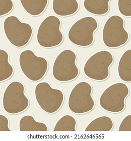 Seamless poteto cartoon sticker pattern