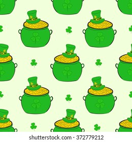Seamless pots of Saint Patrick