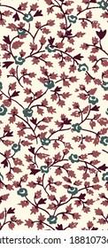 seamless pretty country floral and flower tile with leaves and curly trellis