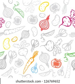 Seamless Pretty Vegetable Background