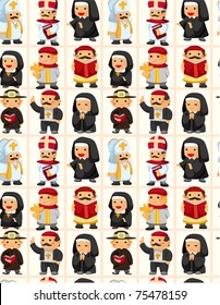 seamless priest pattern