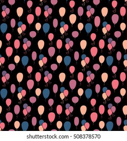 Seamless primitive background with party balloons of different colors ideal for baby shower
